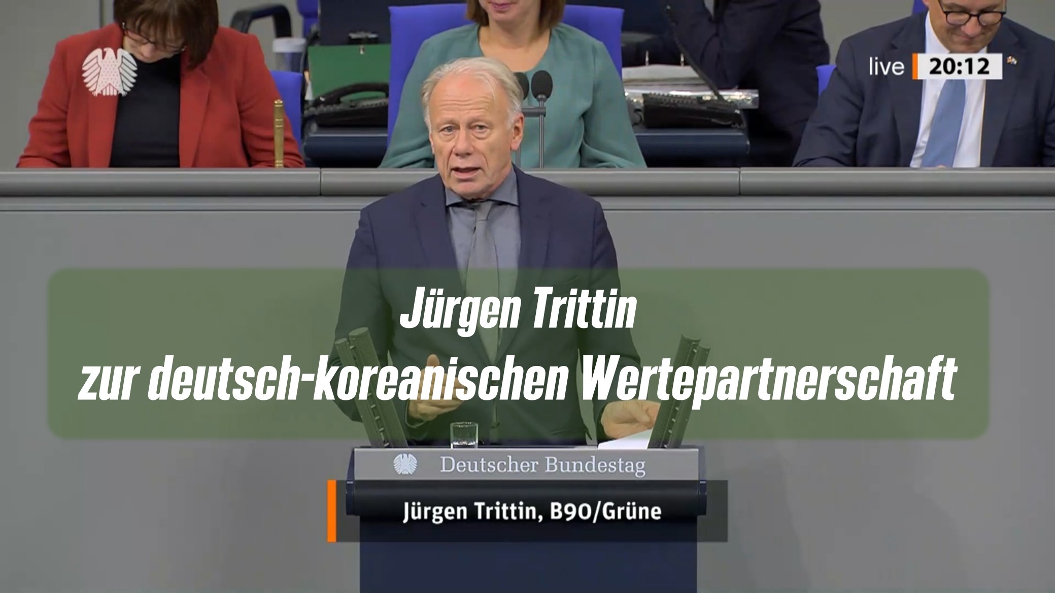 Jürgen Trittin zur deutsch koreanischen Wertepartnerschaft Jürgen Trittin